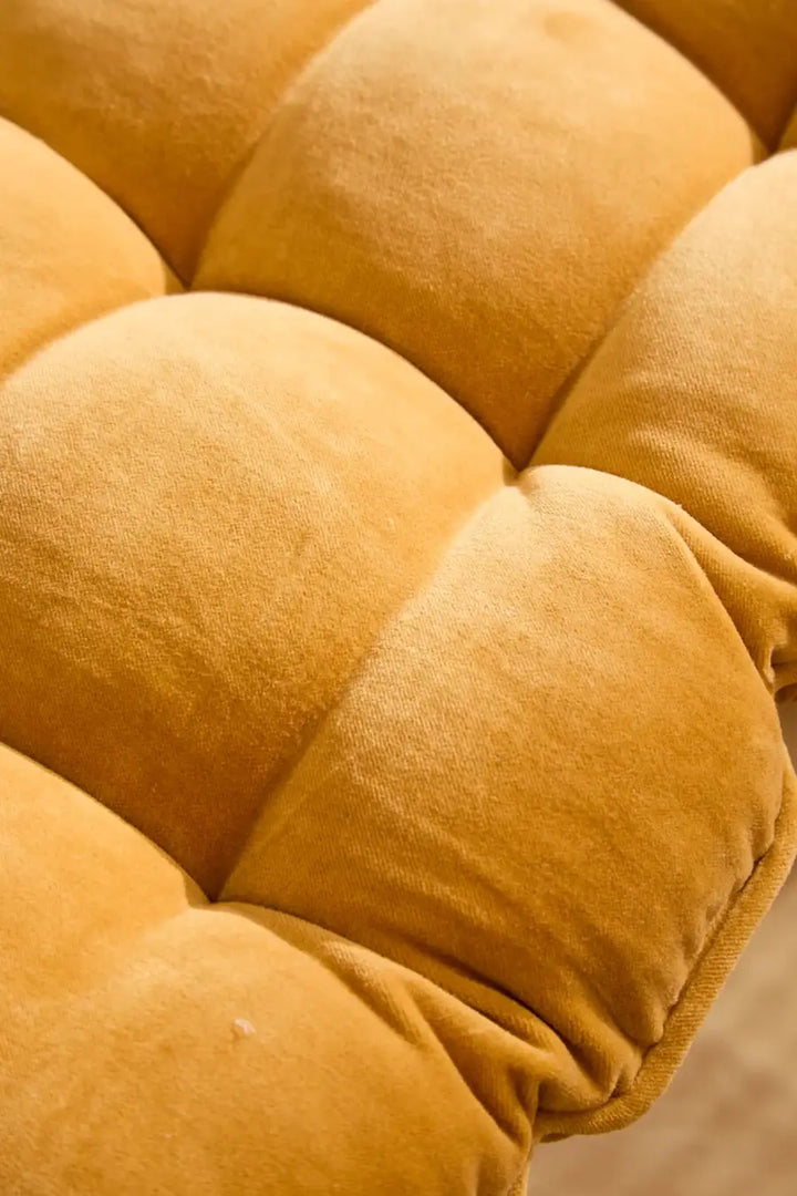 Velvet Bench Seat Cushion in Mustard