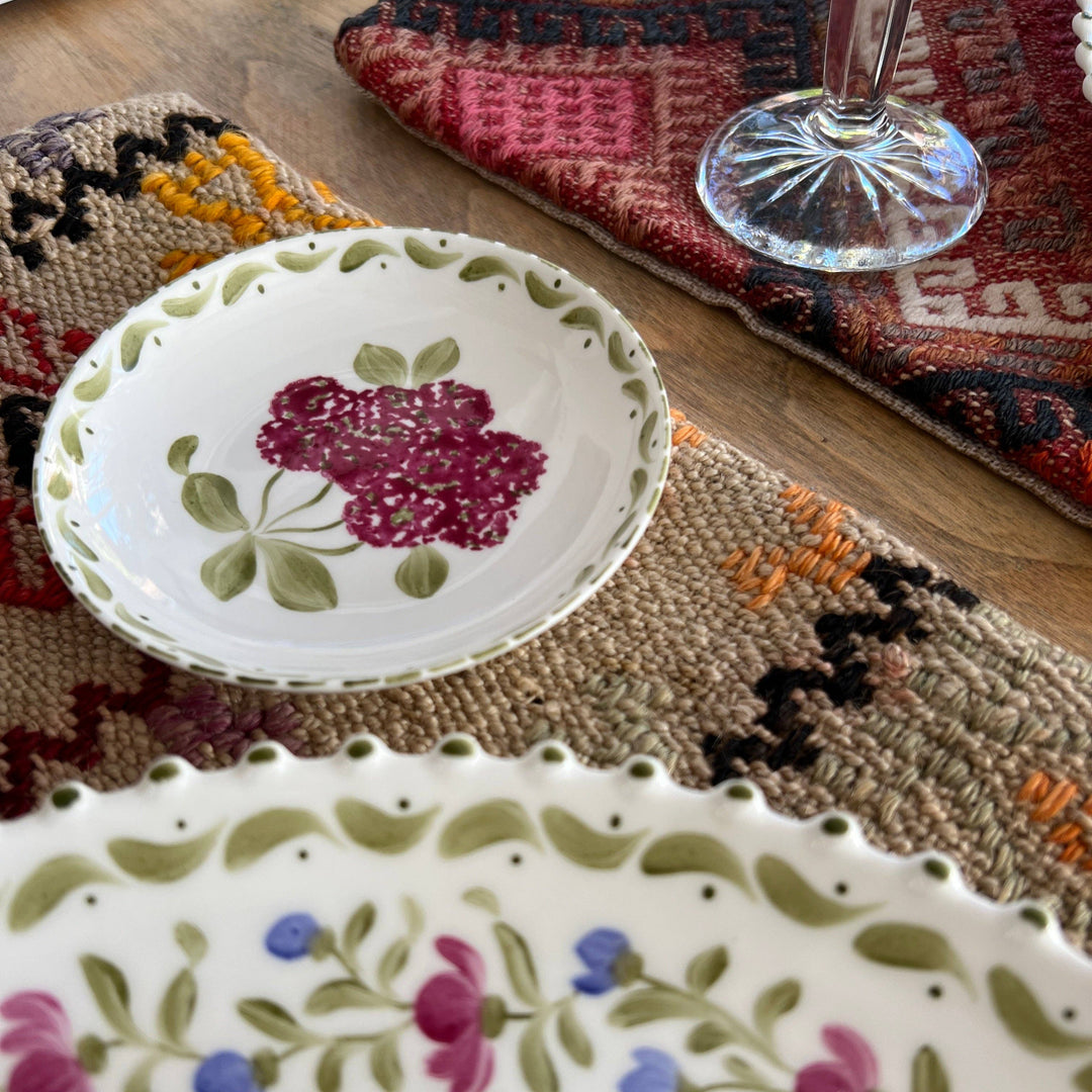 Hand Painted Floral Porcelain Plates