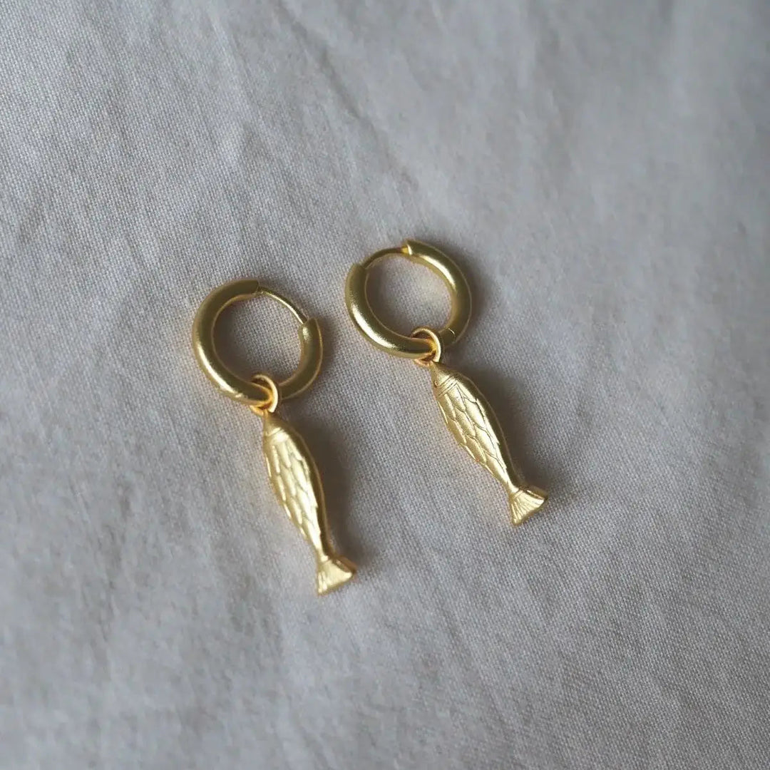 Friendly Fish Gold Charm Earrings