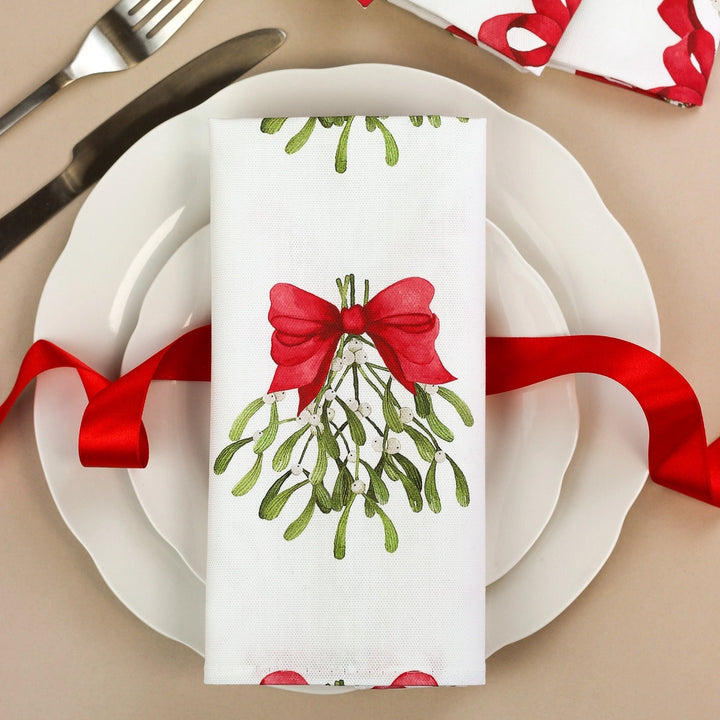 Mistletoe Bows Napkin Set of 2