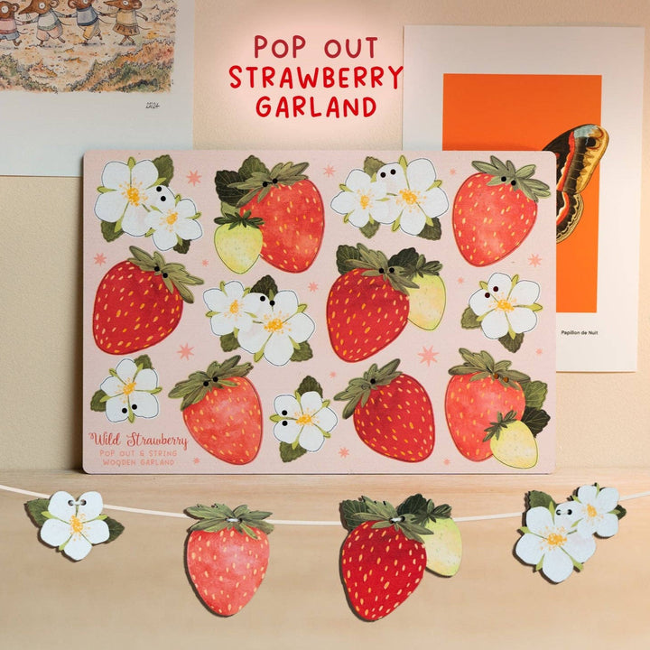 Wild Strawberry Wooden Garland