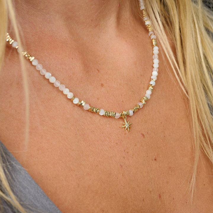 Celeste Gold, Pearl & Moonstone Necklace
