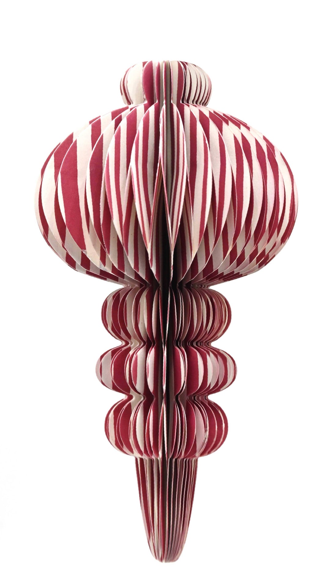 Recycled Paper Fold Out Decoration - Berry Stripe