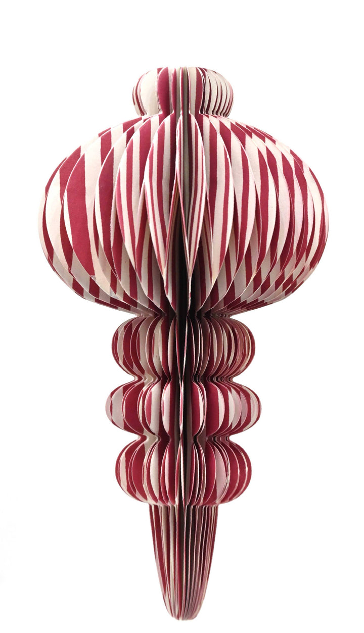 Recycled Paper Fold Out Decoration - Berry Stripe