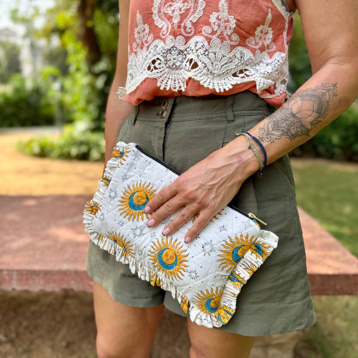 Celestial Ruffle Clutch