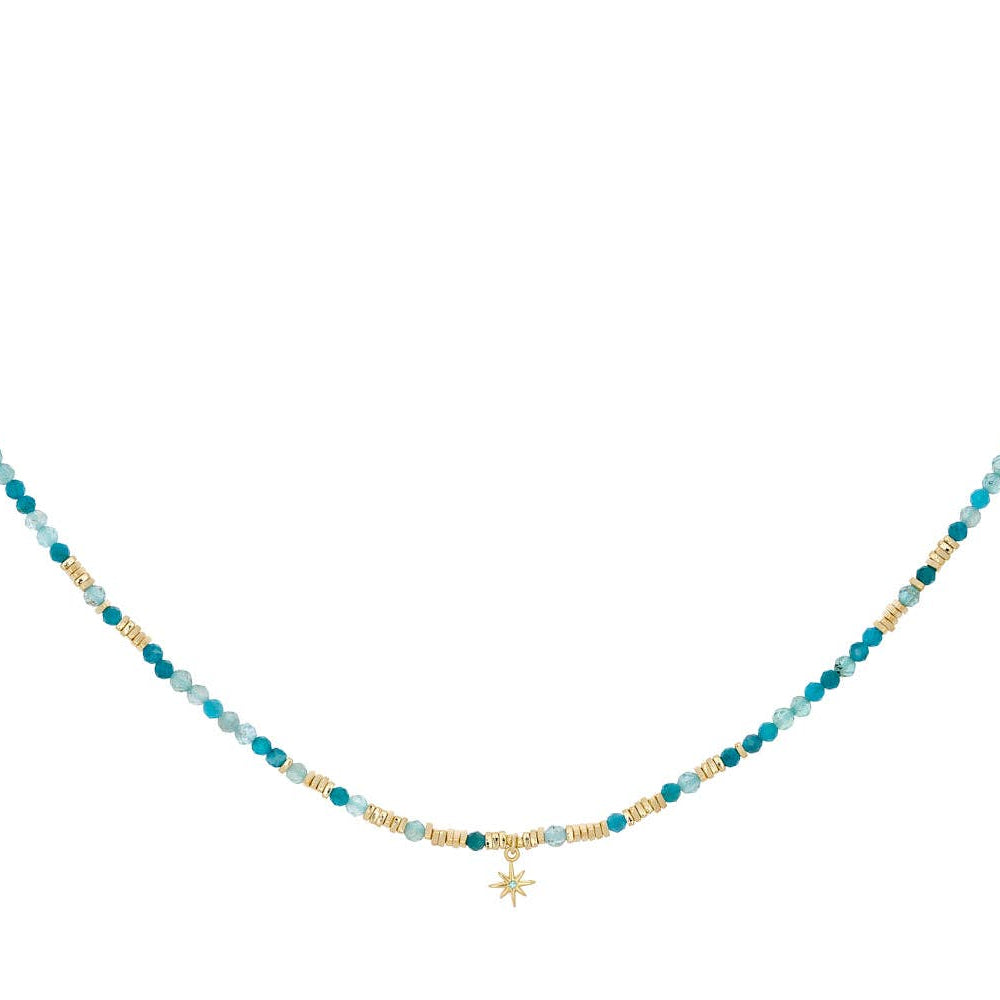 Lia Apatite & Gold Star Charm Necklace