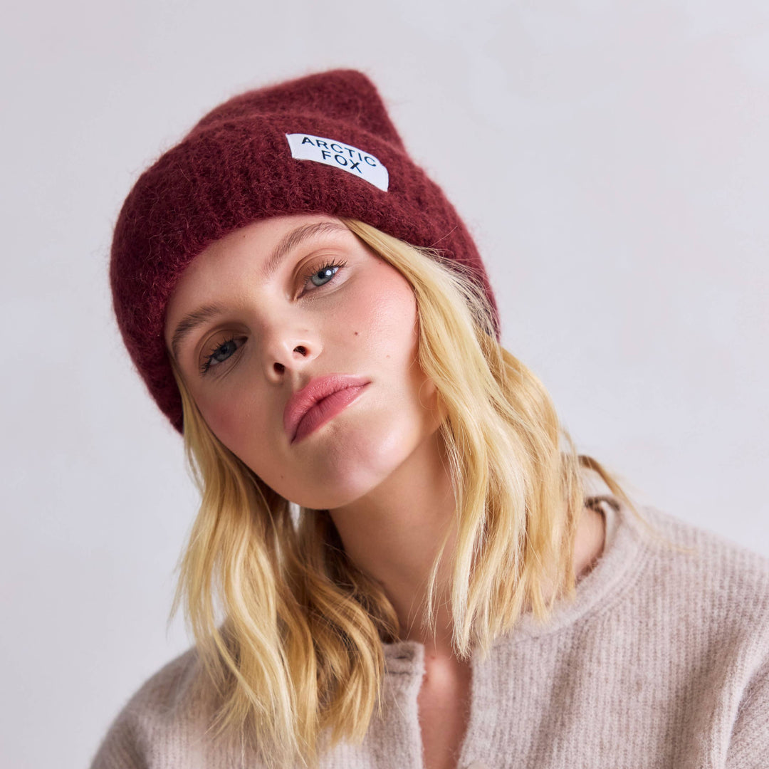 The Mohair Beanie - Cherry Burgundy
