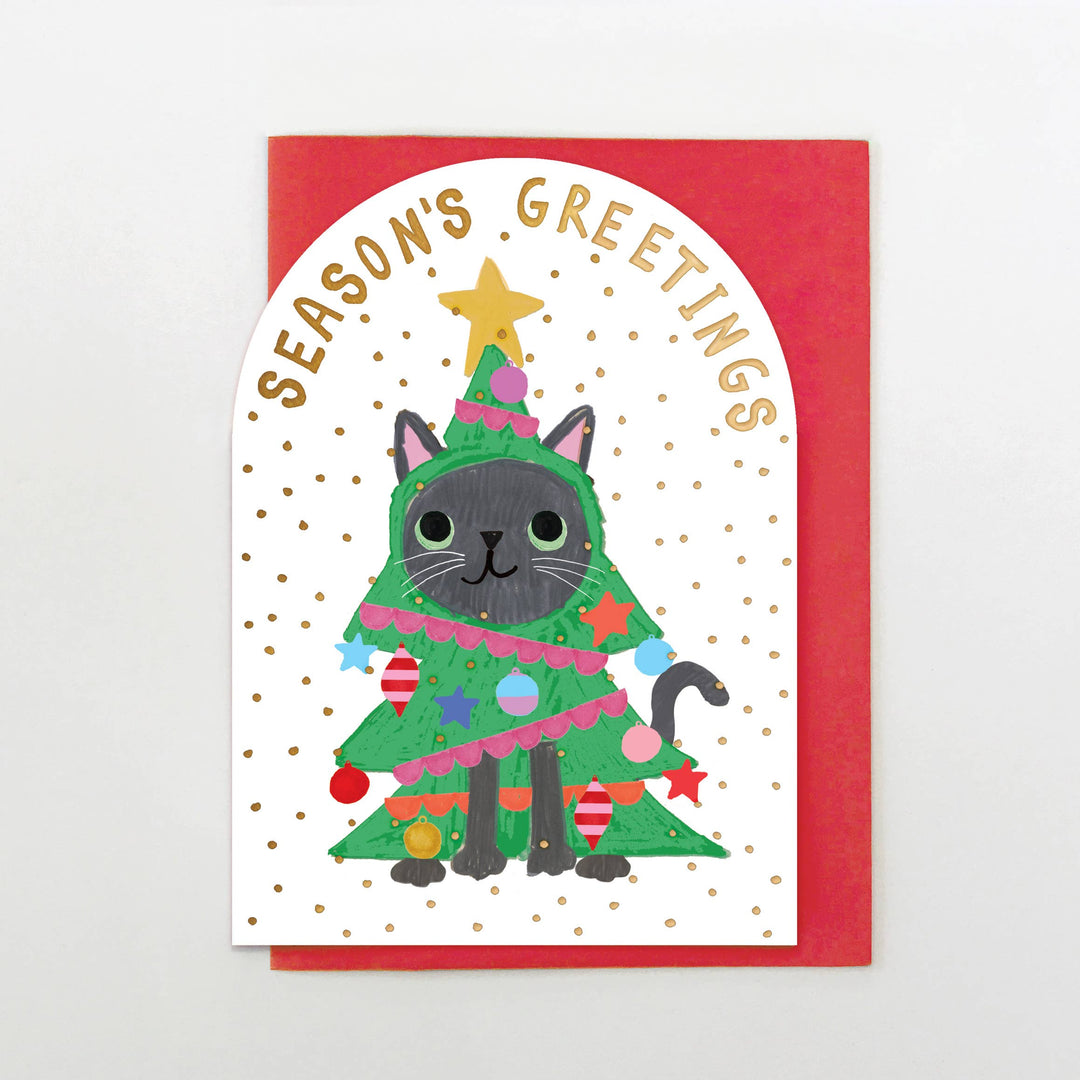 Christmas Tree Cat Card
