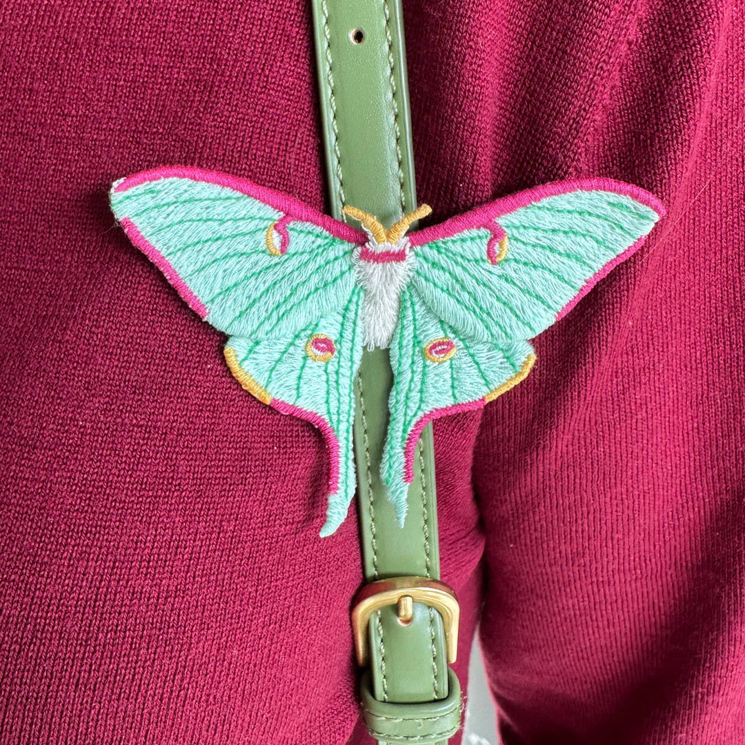 Luna Moth Embroidered Brooch