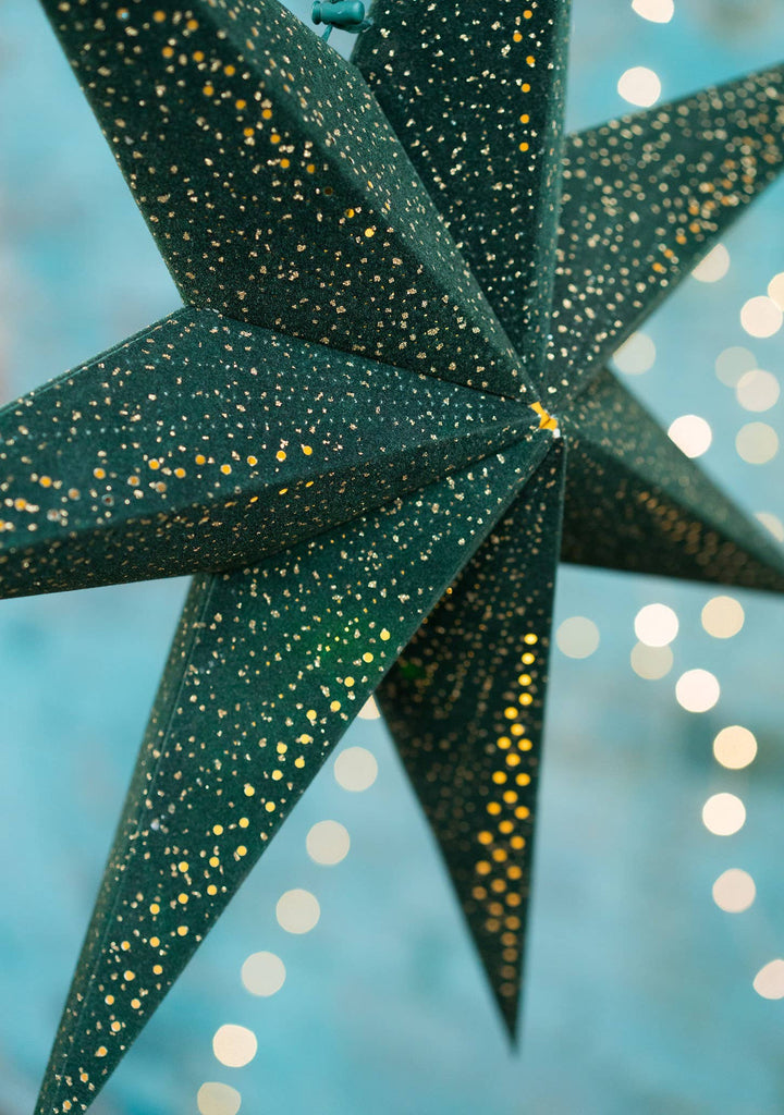Green Velvet Light Up Star