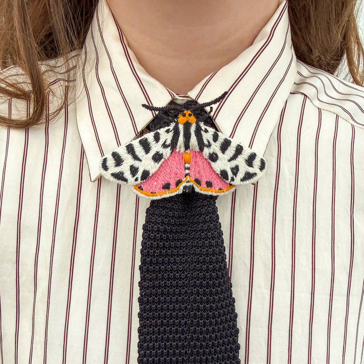 Tiger Moth Embroidered Brooch