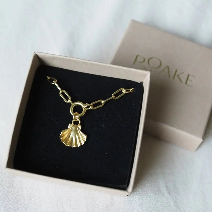 Clam Shell Gold Charm Necklace