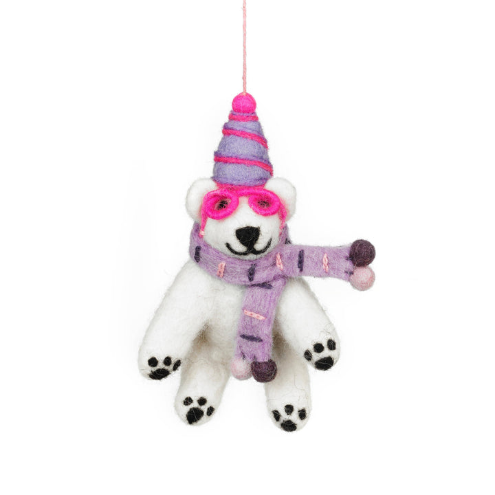 Handmade Felt Luna the Polar Bear Arctic Decoration