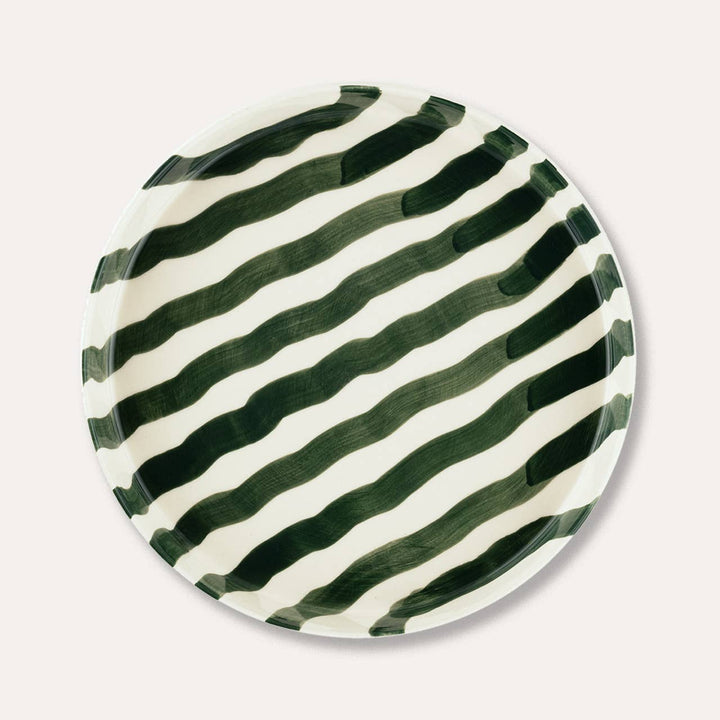 Gentle Green Stripe Plate