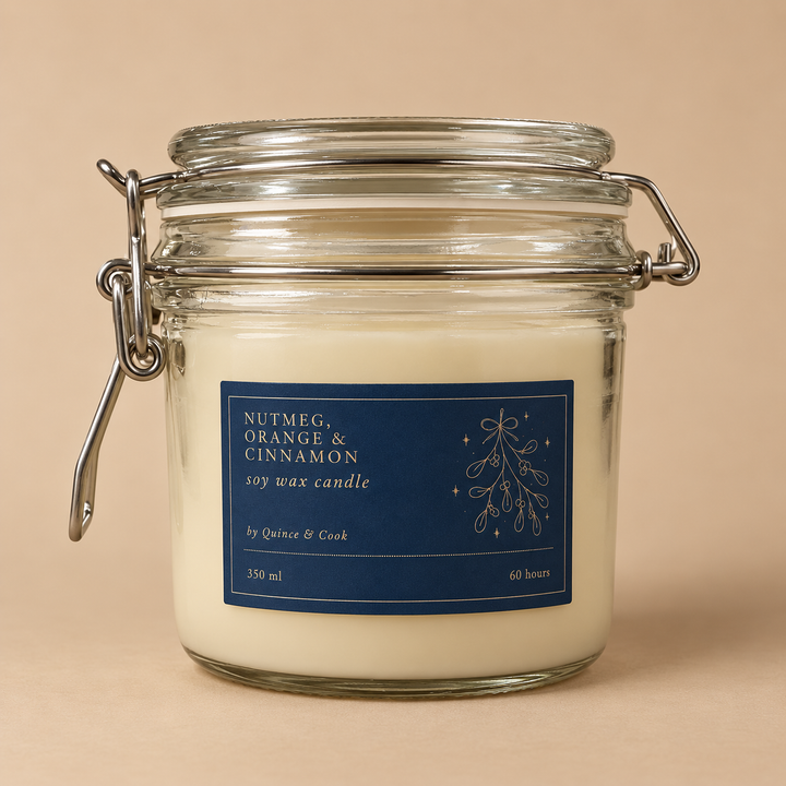 The Q&C Winter Candle - Nutmeg, Orange & Cinnamon