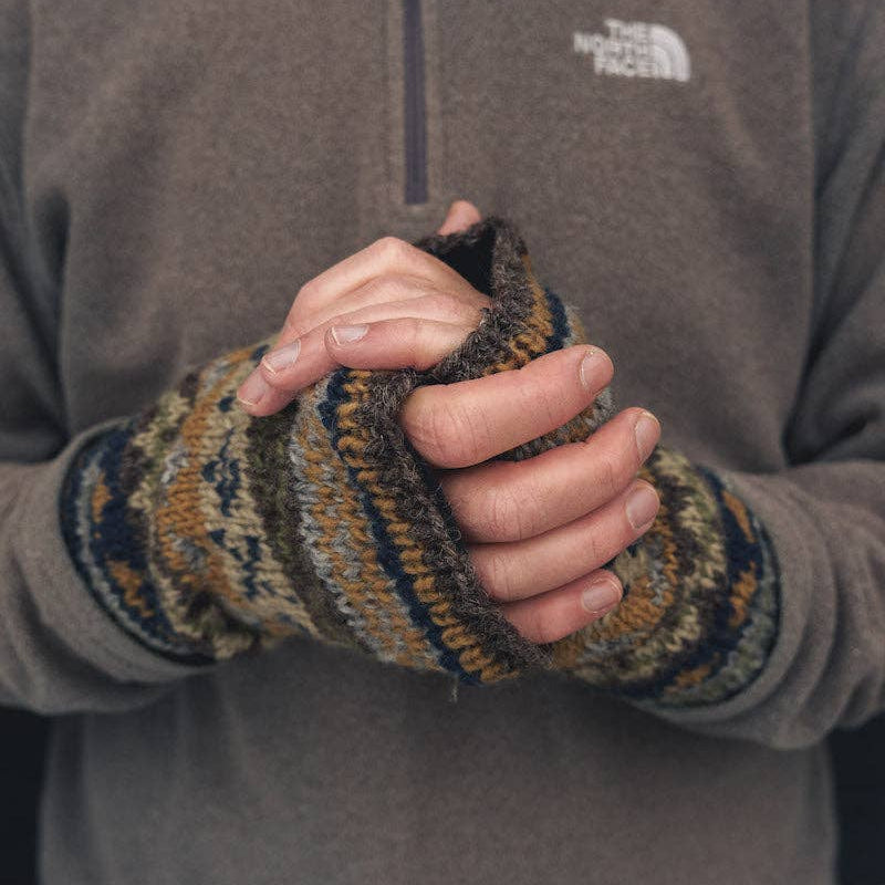 Moss and Stone Hand Knitted Wrist Warmers