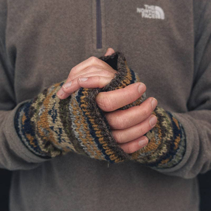 Moss and Stone Hand Knitted Wrist Warmers