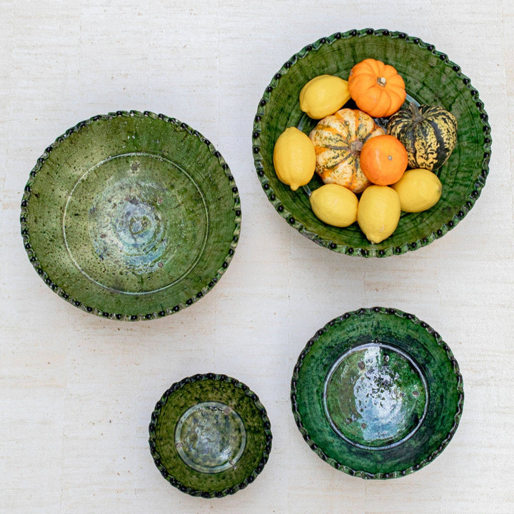 Tamegroute Green Pedestal Bowls