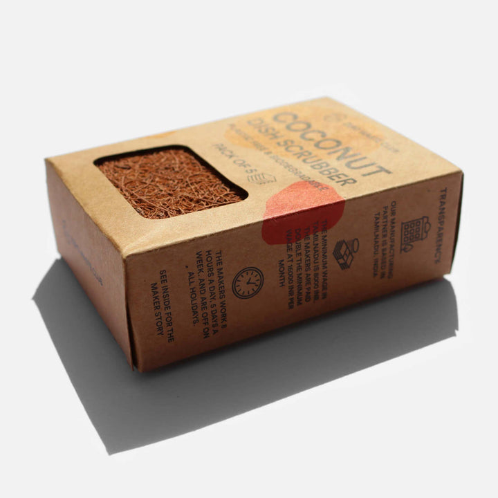 Biodegradable Coconut Kitchen Scourers - 5 Pack