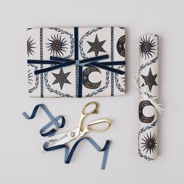Blue Celestial Gift Wrap Sheet