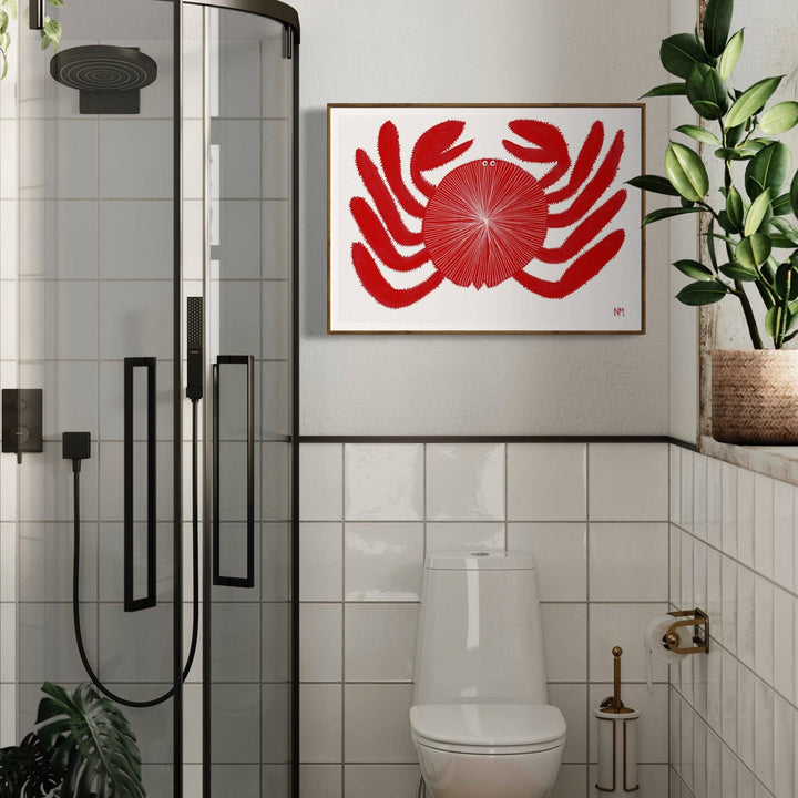 Red Crab Art Print A3