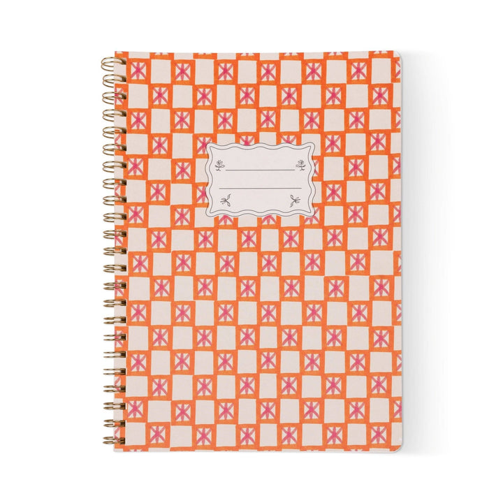 Orange Check A4 Twin Wire Notebook