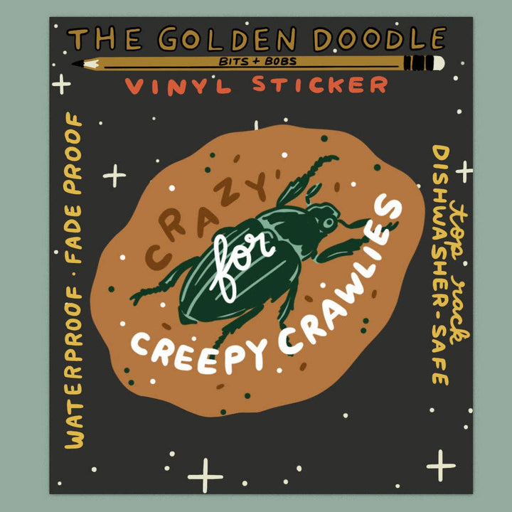 Crazy for Creepy Crawlies Waterproof Vinyl Sticker