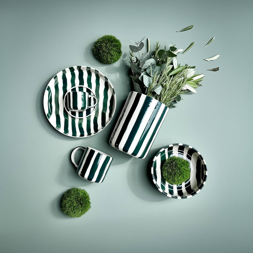 Gentle Green Stripe Plate