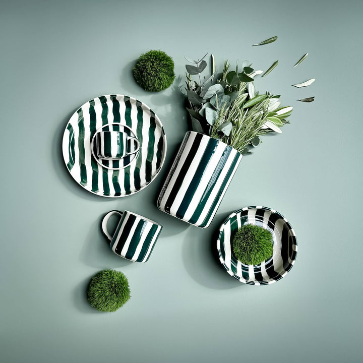 Gentle Green Stripe Plate