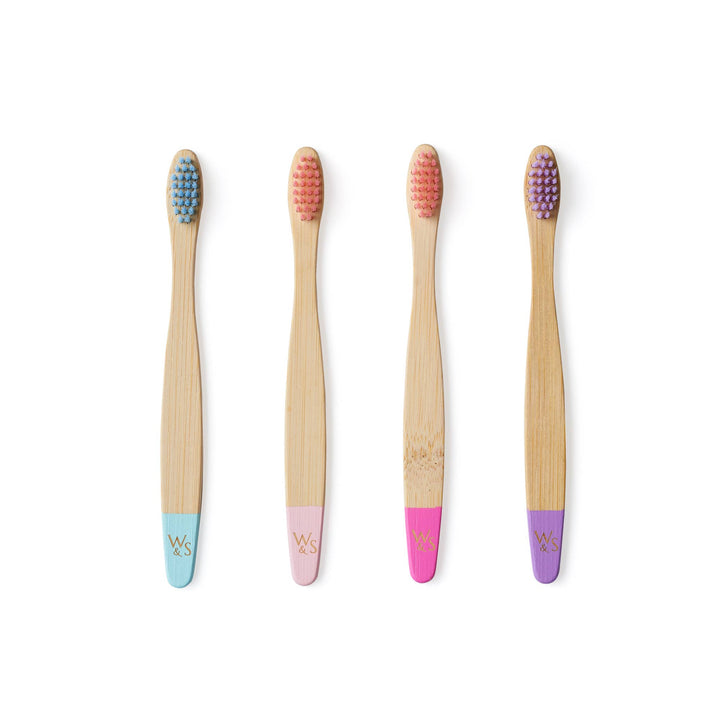 Children's Bamboo Toothbrush - 4 Pack in Candy Colours