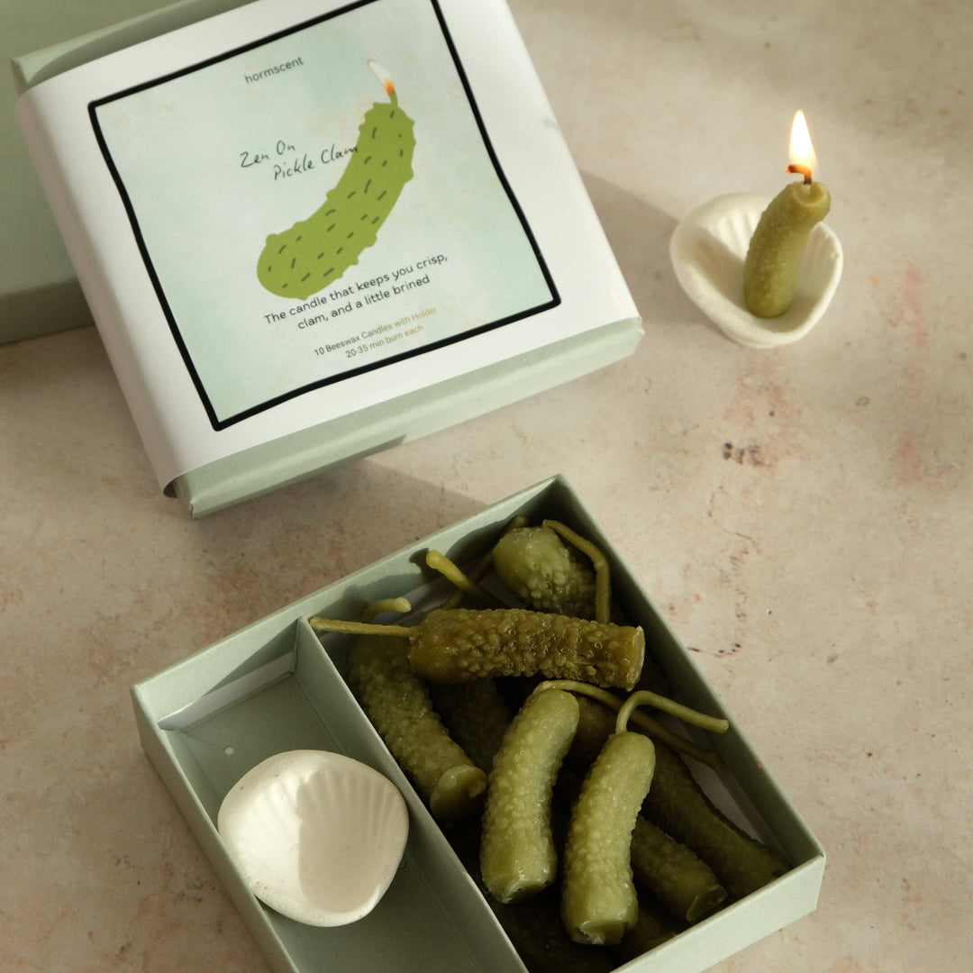 Zen Pickle Candles & Holder - Set of 10