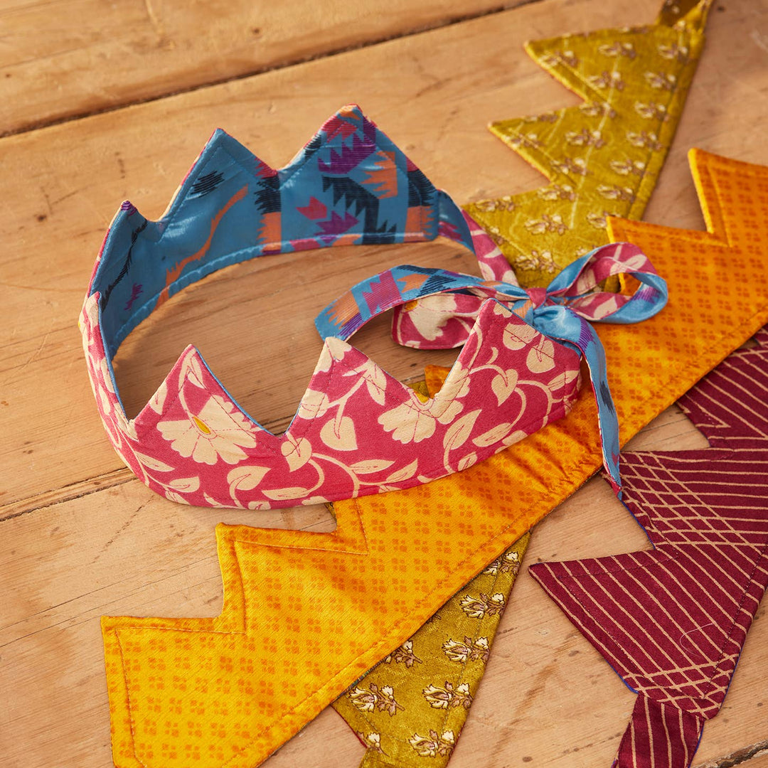 Recycled Sari Party Hat Crown