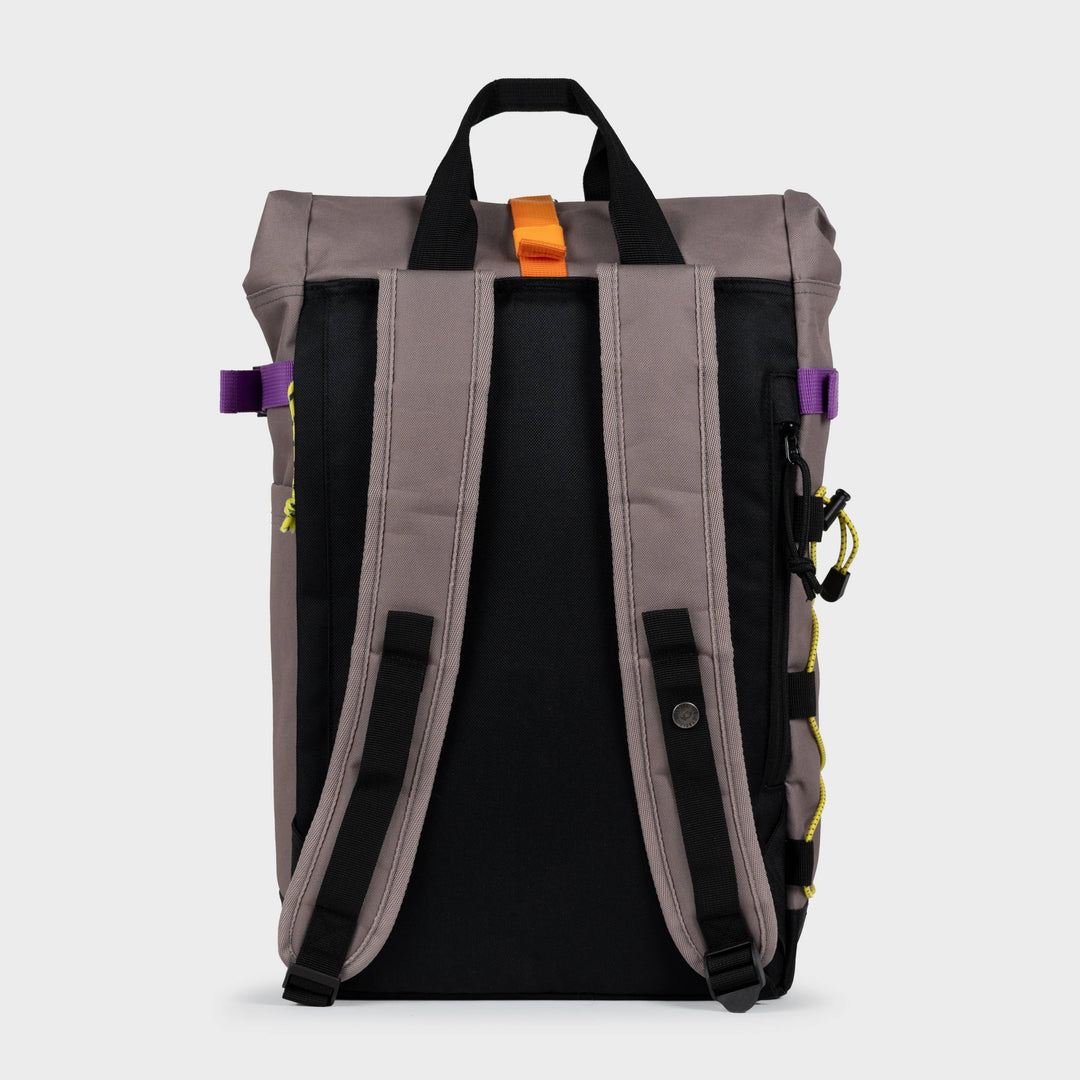 100% Recycled Polyester Roll-Top Backpack in Taupe