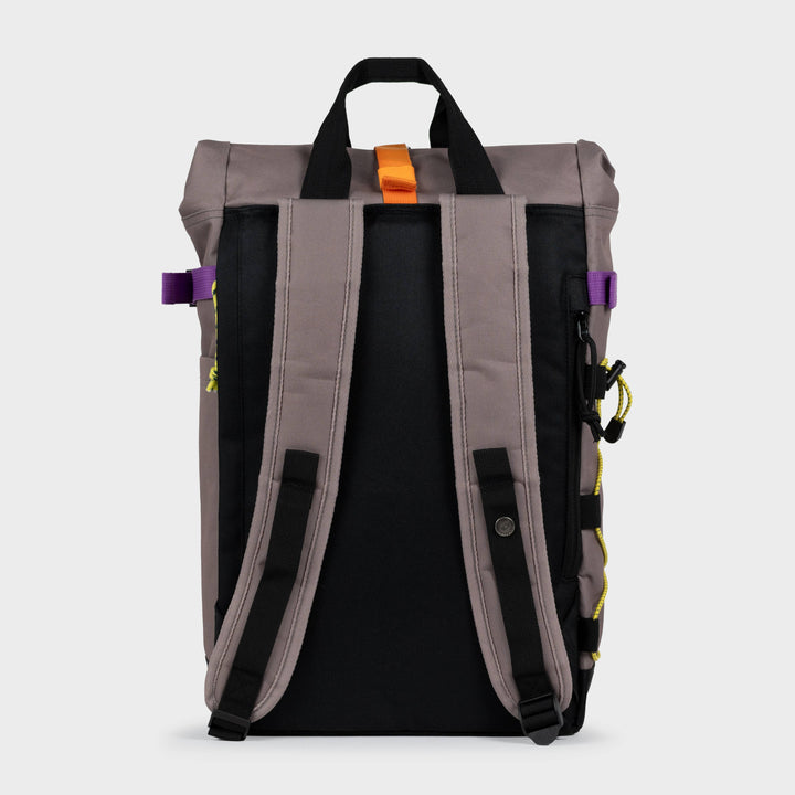 100% Recycled Polyester Roll-Top Backpack in Taupe