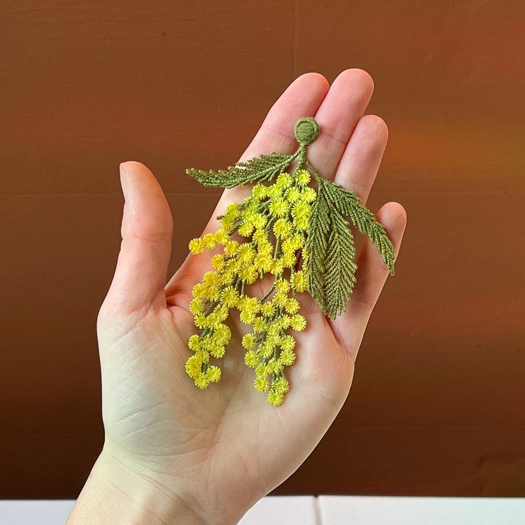 Mimosa Embroidered Brooch