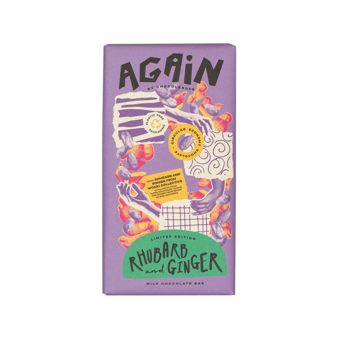Again - Rhubarb and Ginger Milk Chocolate Bar