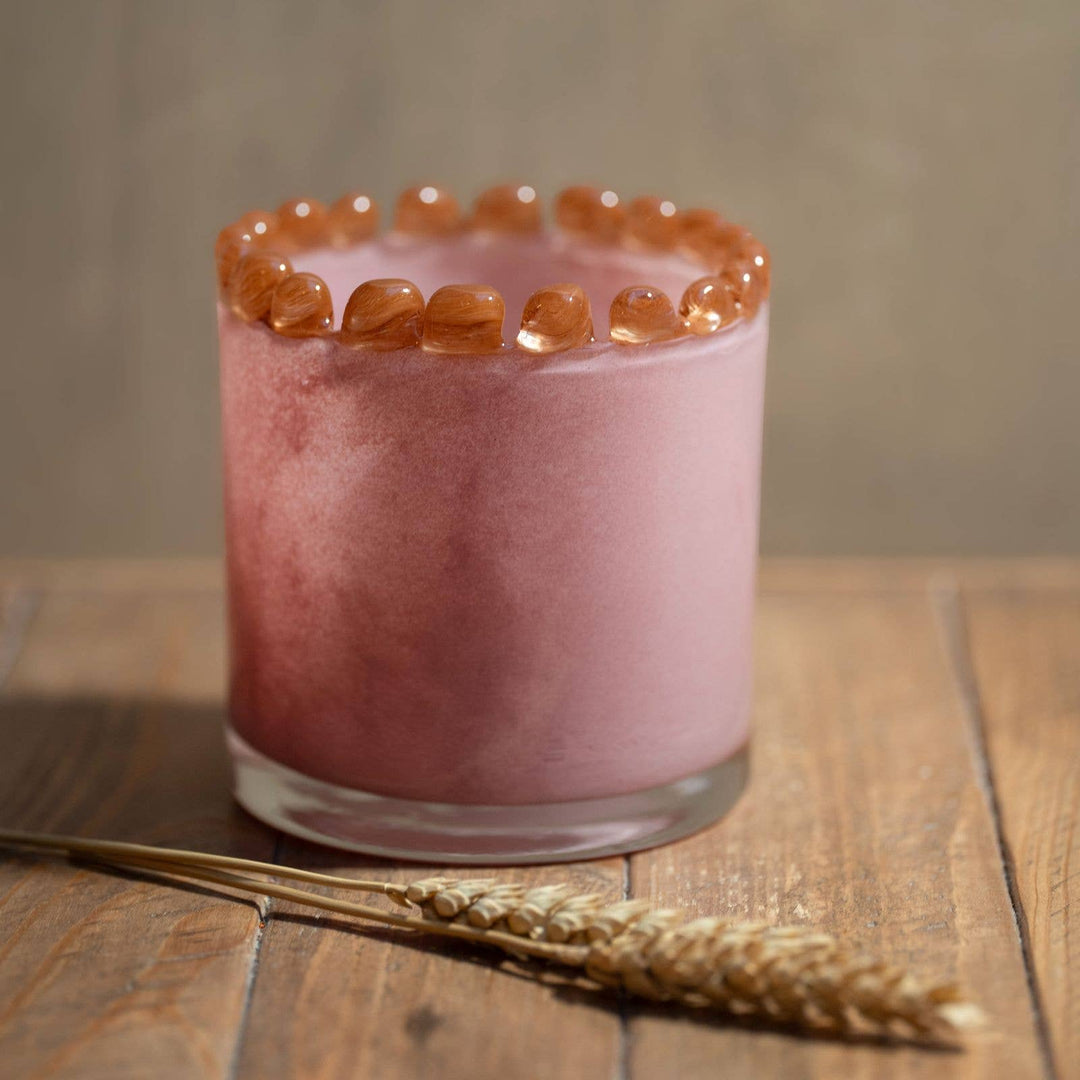 Opaline ‘Pearls’ Candle Holder & Small Vase