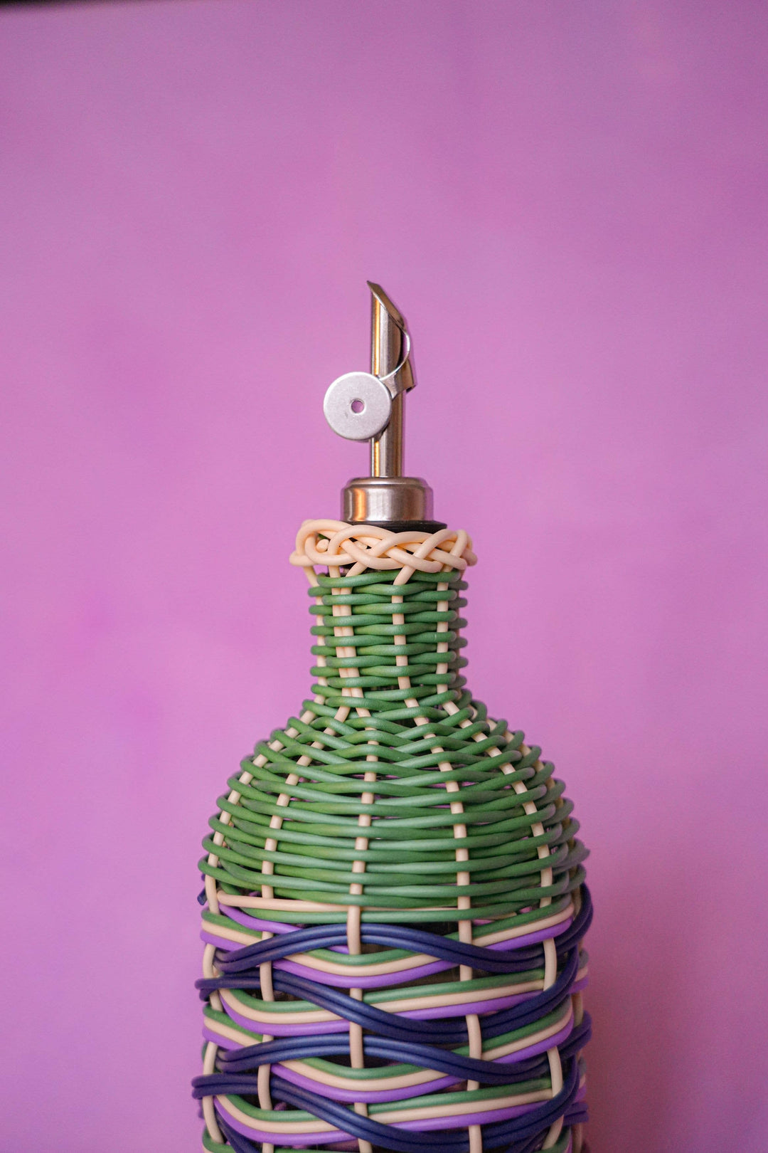 Woven Oil Pourer - Brown & Green