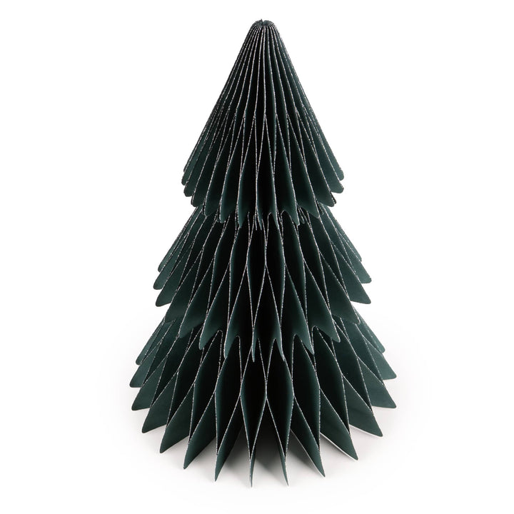 Standing Paper Christmas Tree in Dark Green - 25cm