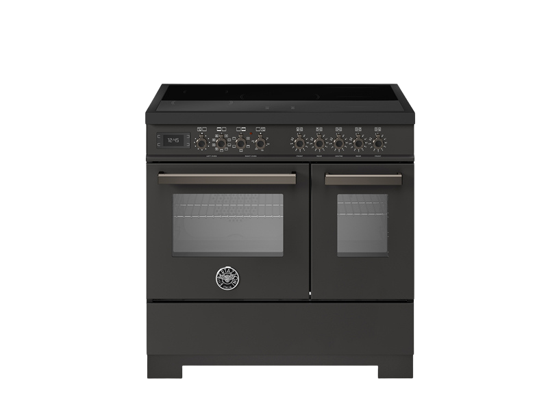Bertazzoni Professional Series - 90 cm induction top electric double oven in carbonio