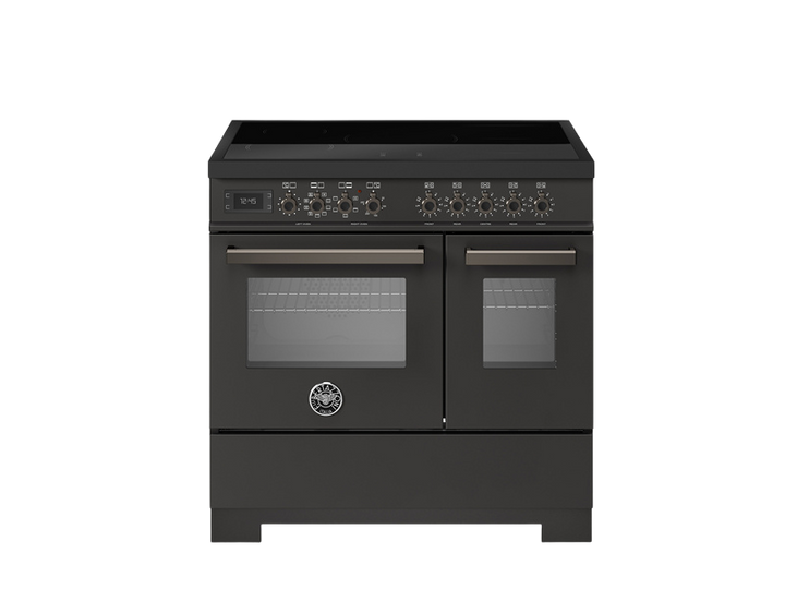 Bertazzoni Professional Series - 90 cm induction top electric double oven in carbonio