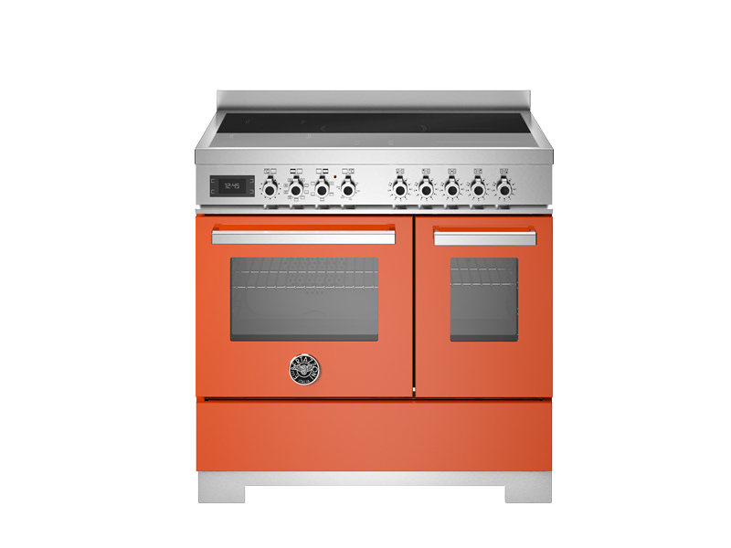 Bertazzoni Professional Series - 90 cm induction top electric double oven in orange 