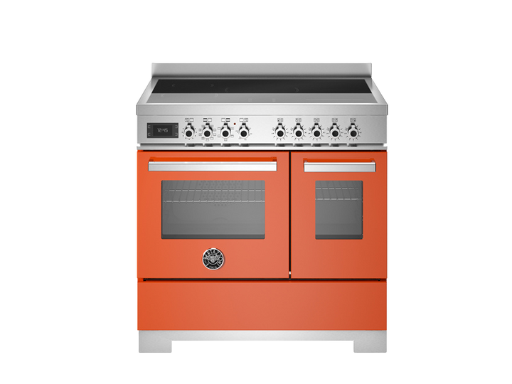 Bertazzoni Professional Series - 90 cm induction top electric double oven in orange 