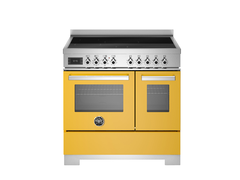 Bertazzoni Professional Series - 90 cm induction top electric double oven in yellow