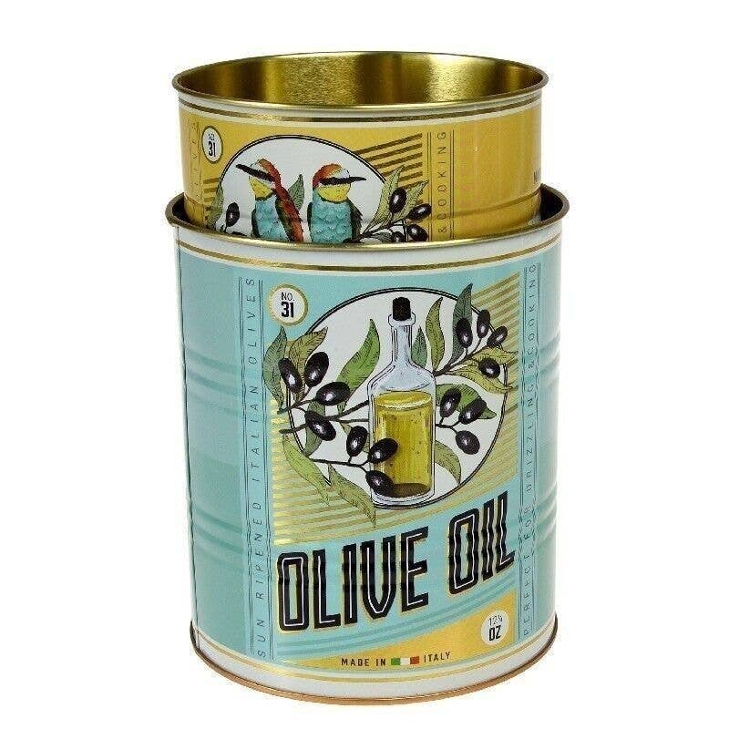 Olive Oil Set of 2 Storage Tins - Medium