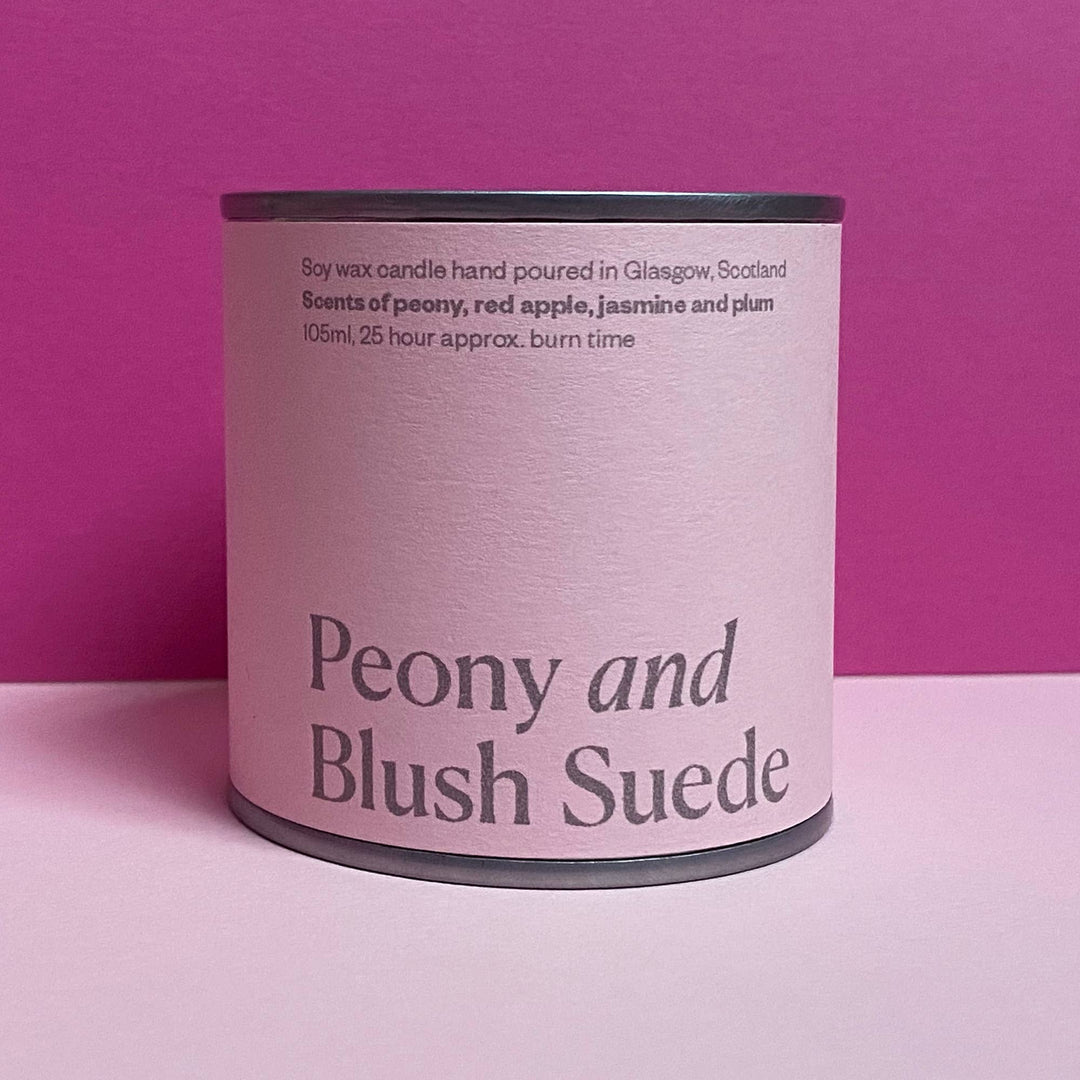 Peony & Blush Suede Candle Tin