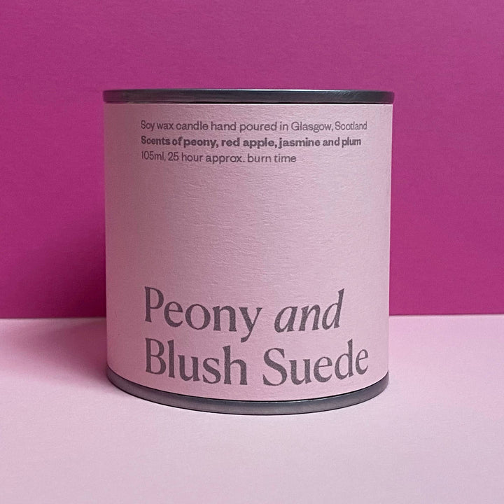 Peony & Blush Suede Candle Tin