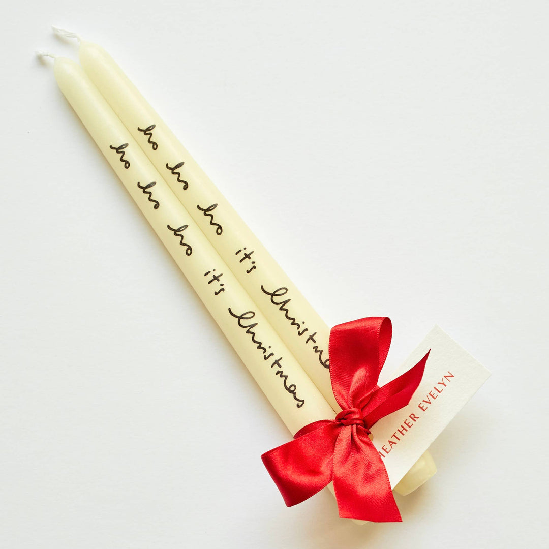 Pair of Christmas Candles - Ho Ho Ho