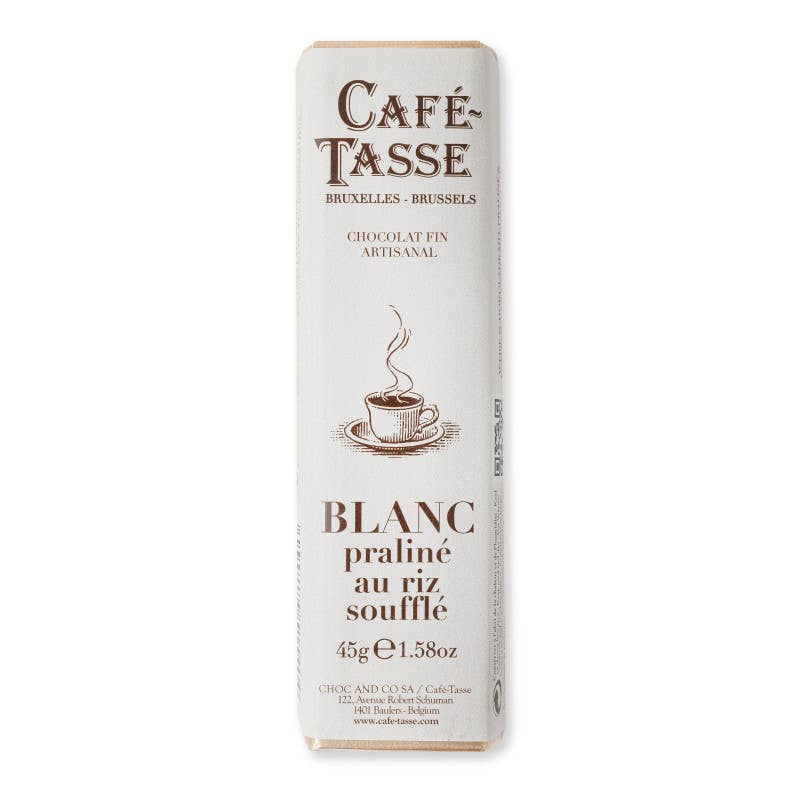 White Chocolate, Hazelnut Praline & Puffed Rice Bar
