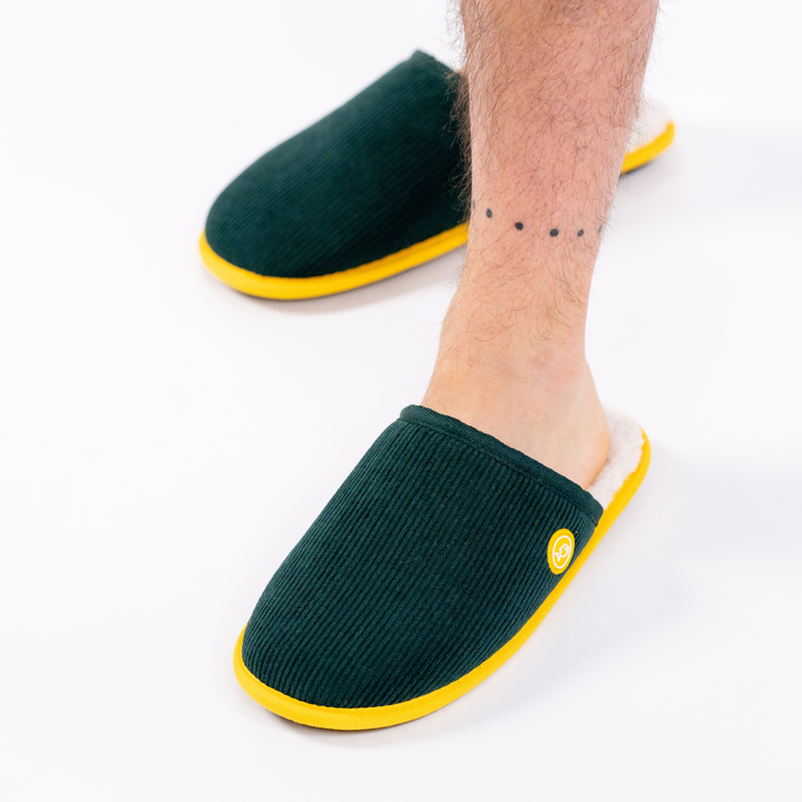 Green Corduroy Slippers